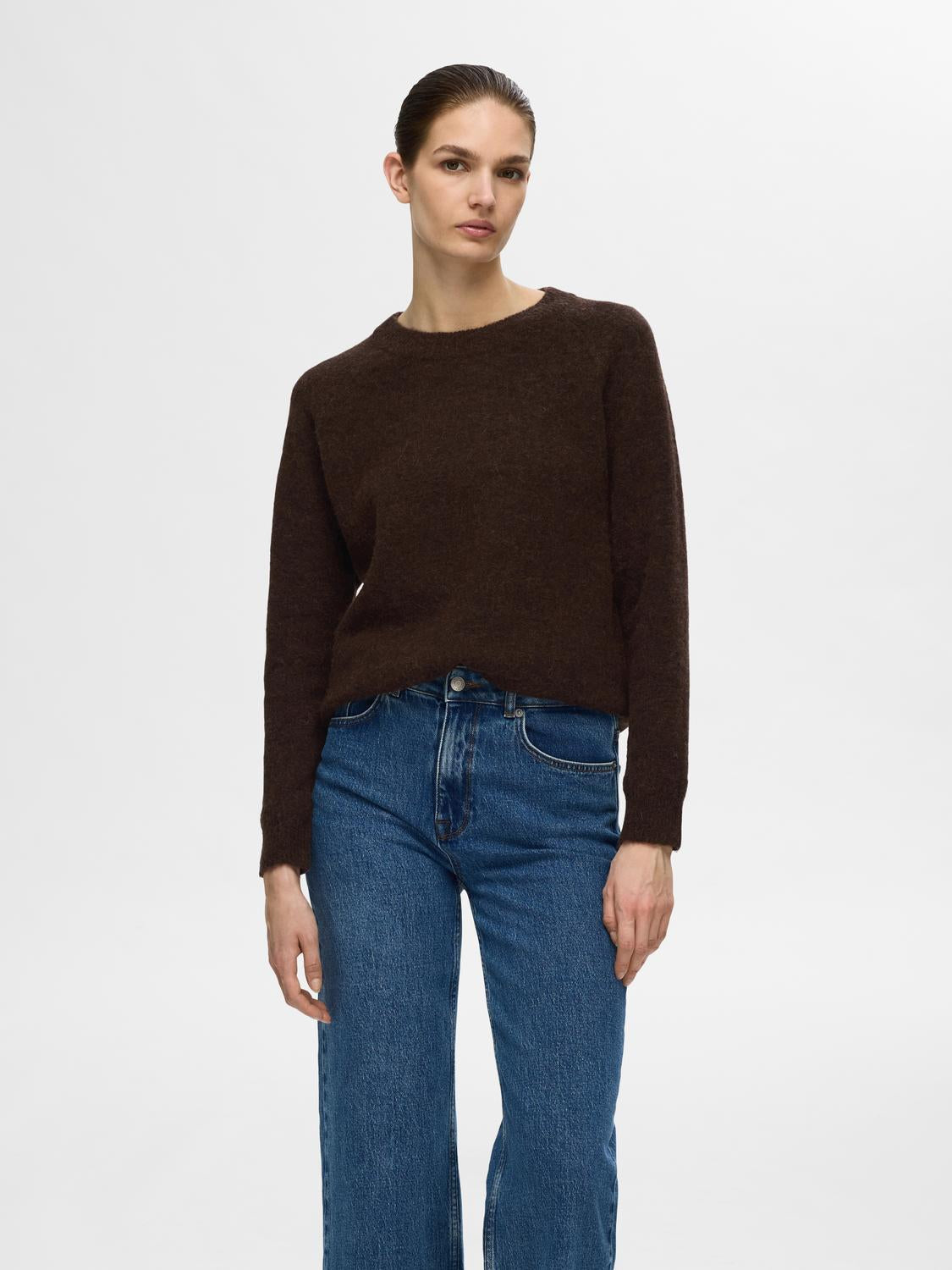 Lulu Strikket Genser - Brun/ Coffee Bean