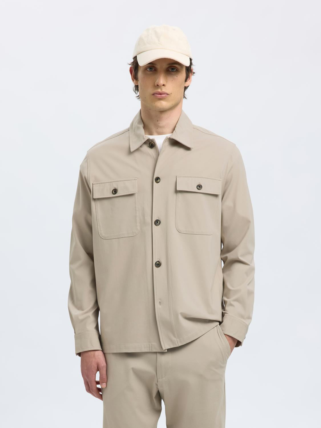 Regular Lorent Overshirt - Beige/ Pure Cashmere