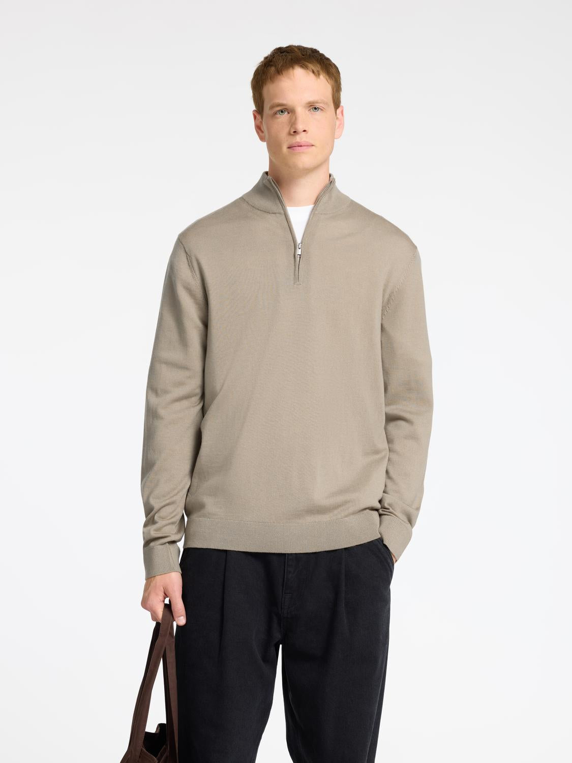 Tray Half zip Genser - Beige/ Kelp