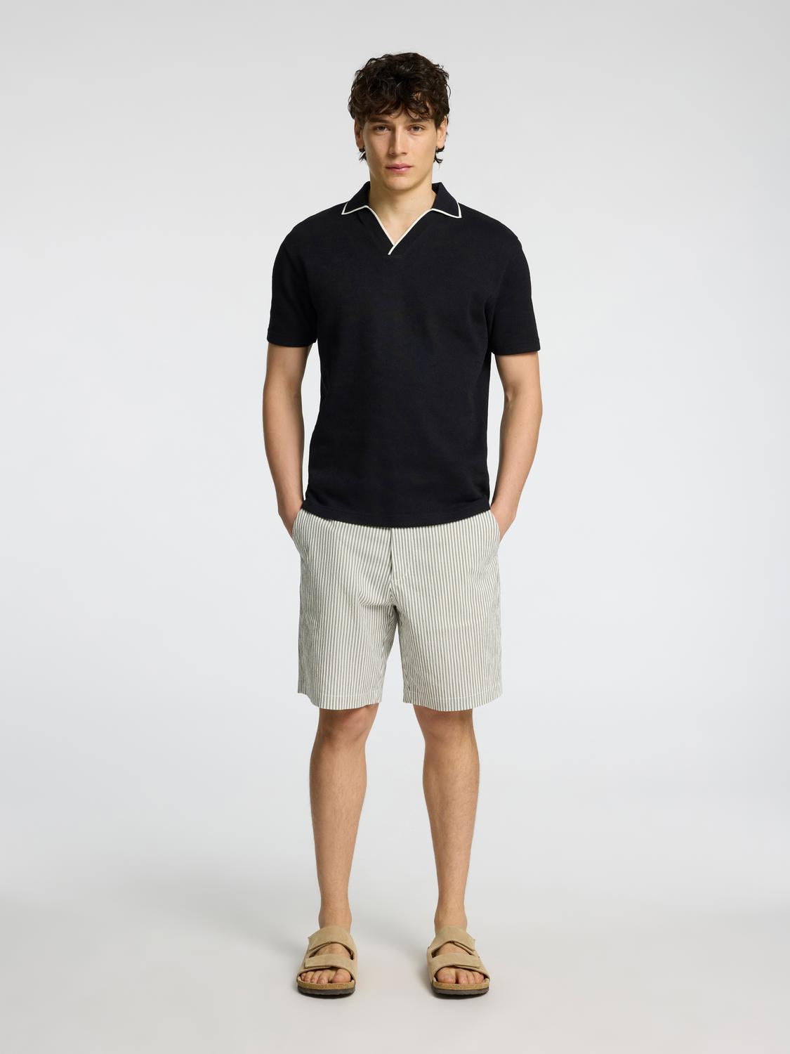 Karl Stripete Shorts - Grønn/ Kalamata