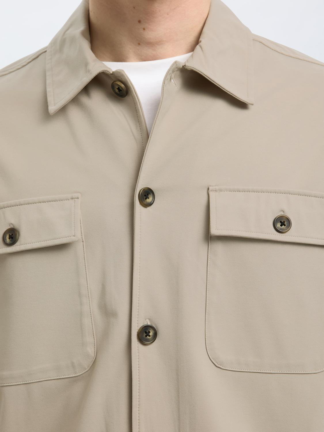 Regular Lorent Overshirt - Beige/ Pure Cashmere