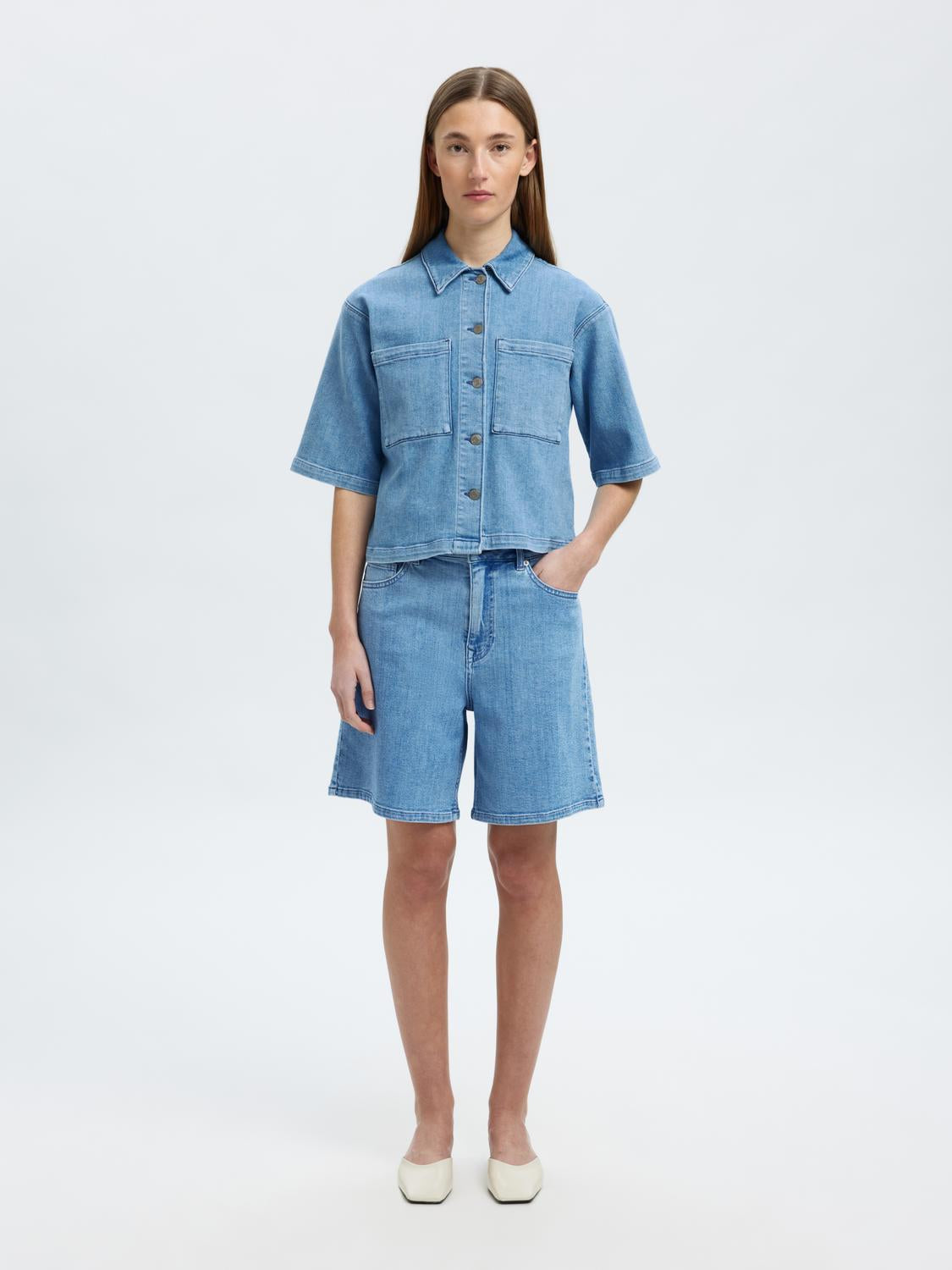Anya Denim Skjørt - Blå/ Light Blue Denim