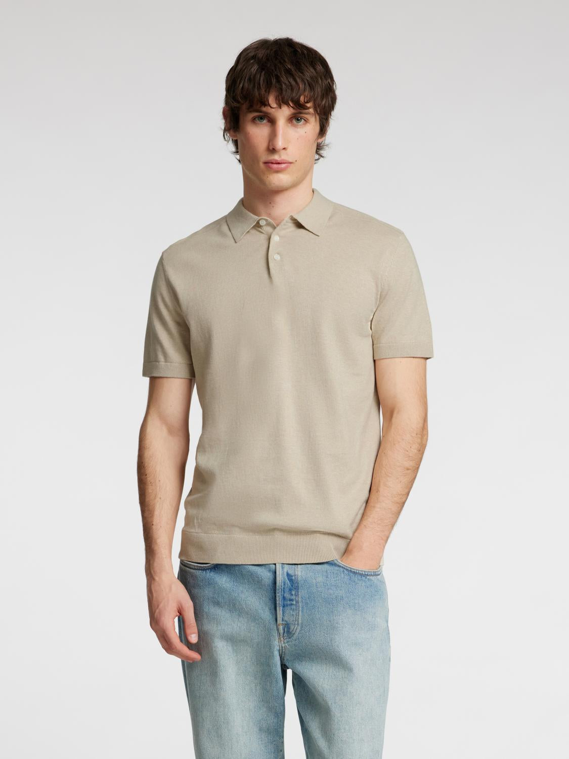 Berg Kort Arm Polo Skjorte - Beige/ Oatmeal