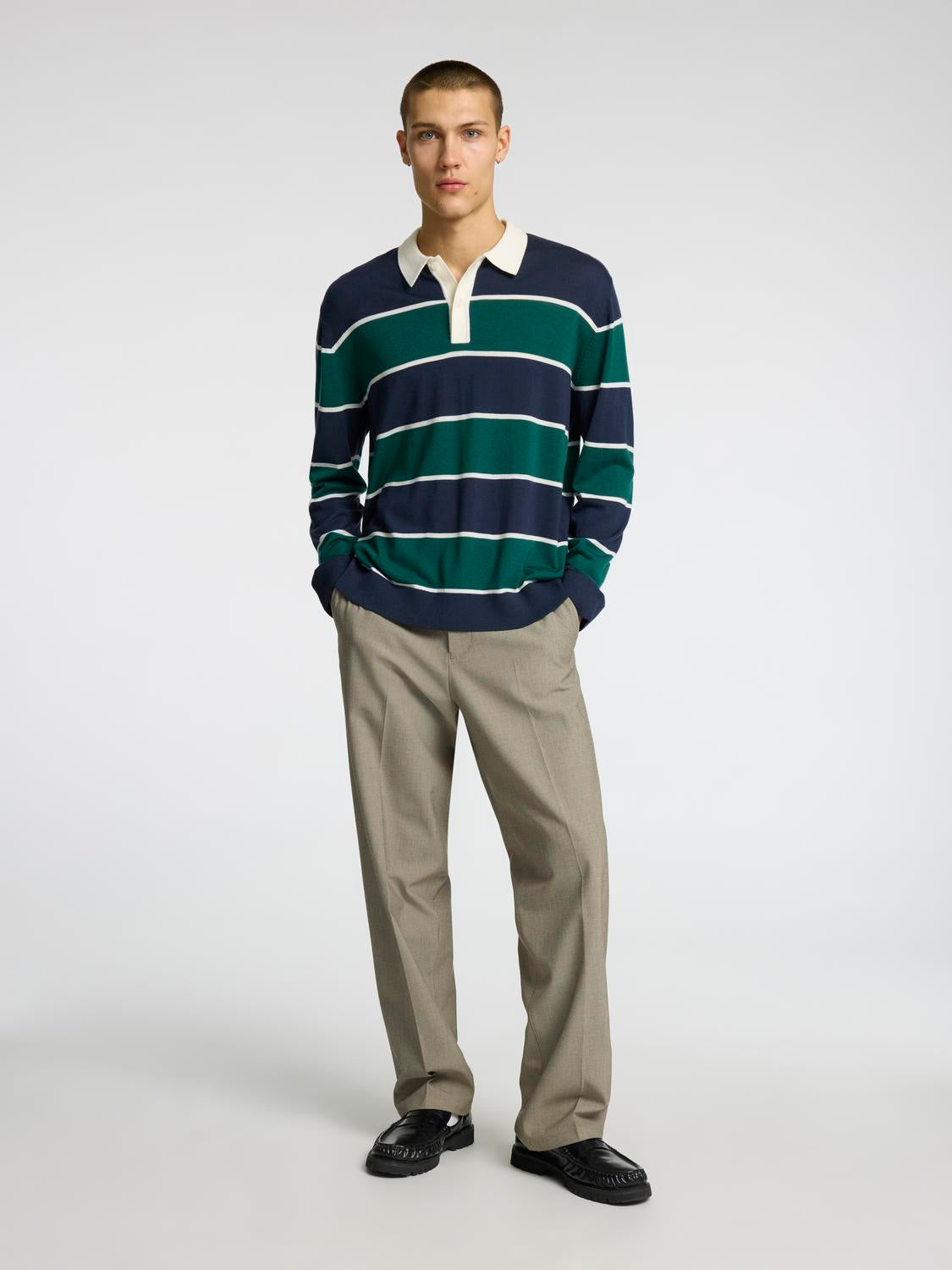 Tray Strikket Polo-Shirt - Grønn/ Verdant Green