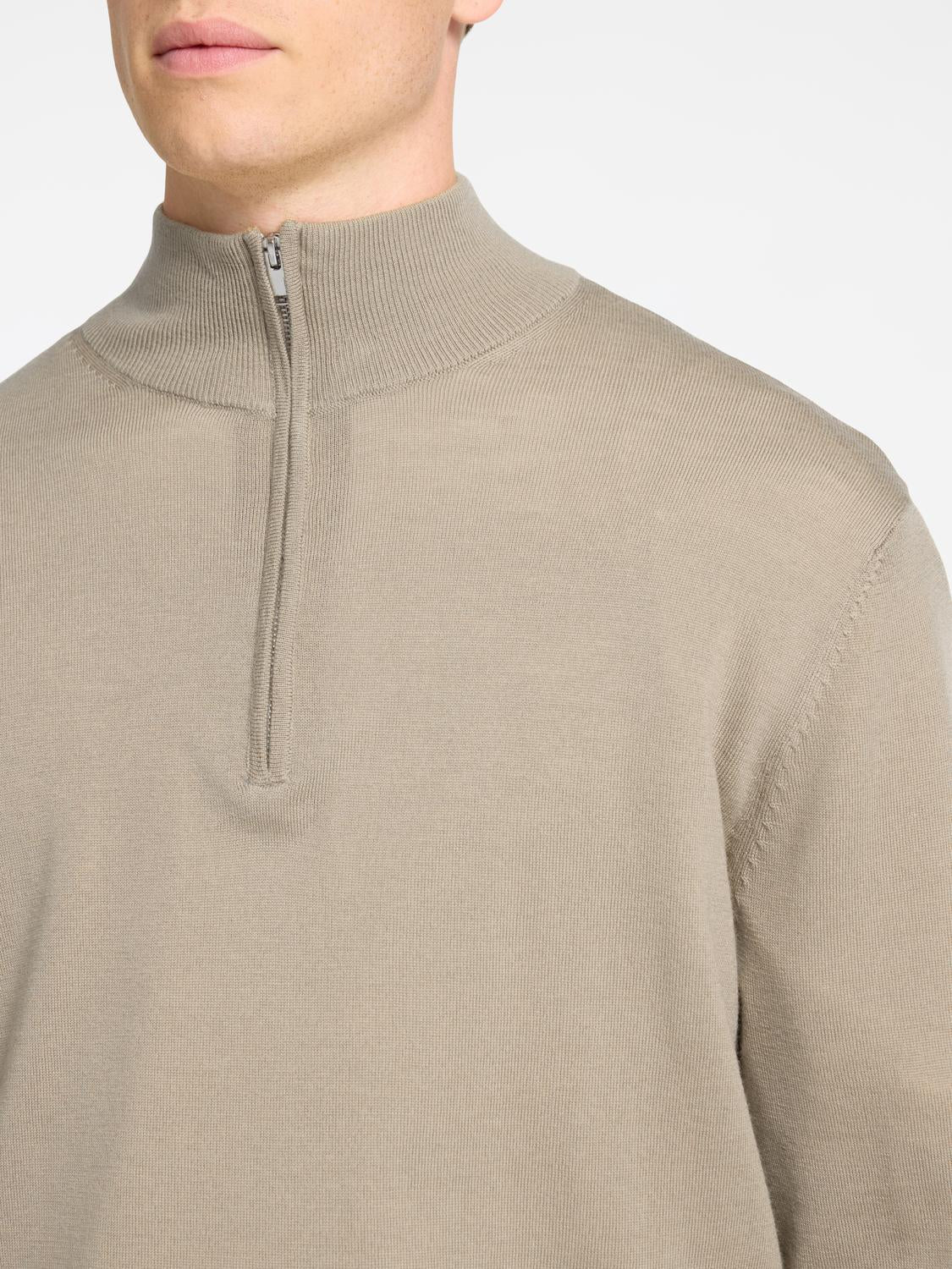 Tray Half zip Genser - Beige/ Kelp