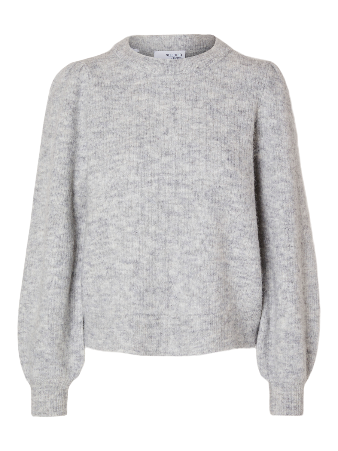 Lulu Rib O-neck - Grå/ Light Grey Melange