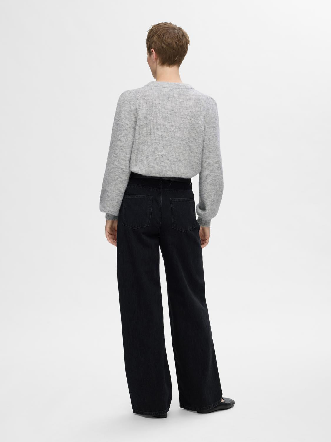 Lulu Rib O-neck - Grå/ Light Grey Melange