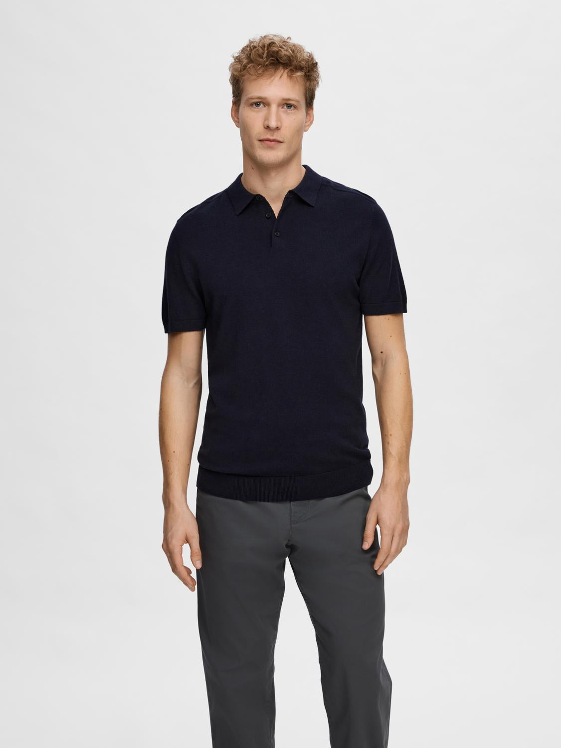 Berg kortarm Polo Genser - Blå/ Navy Blazer