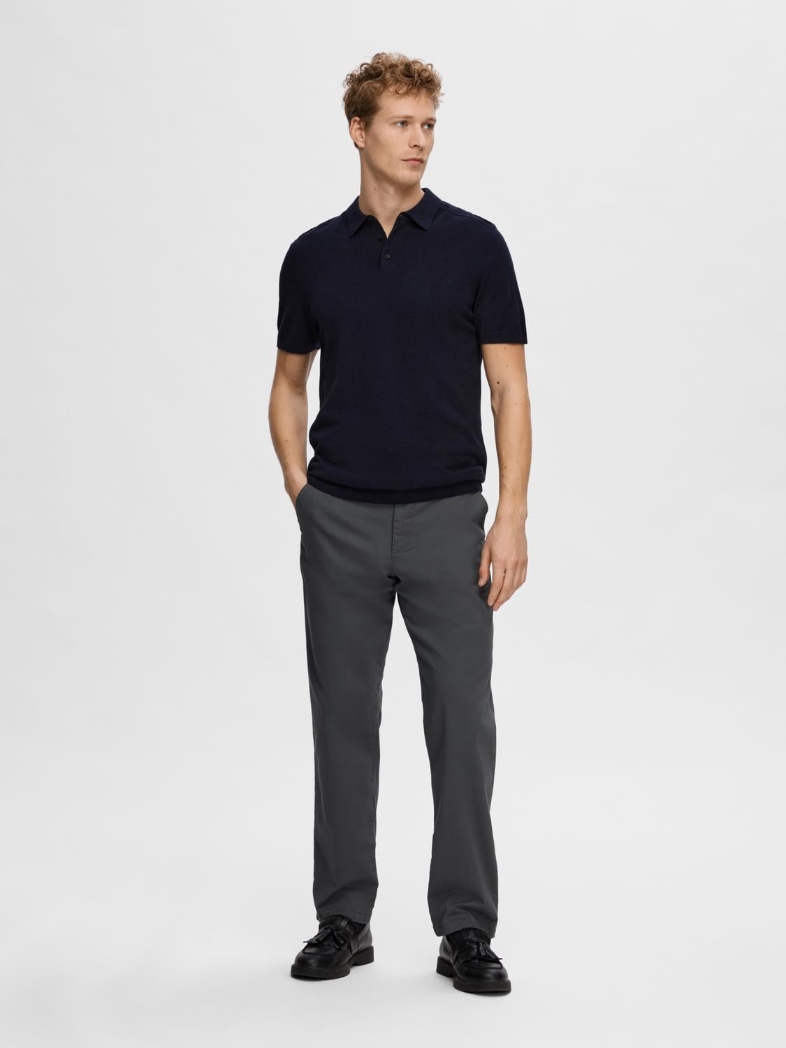 Berg kortarm Polo Genser - Blå/ Navy Blazer