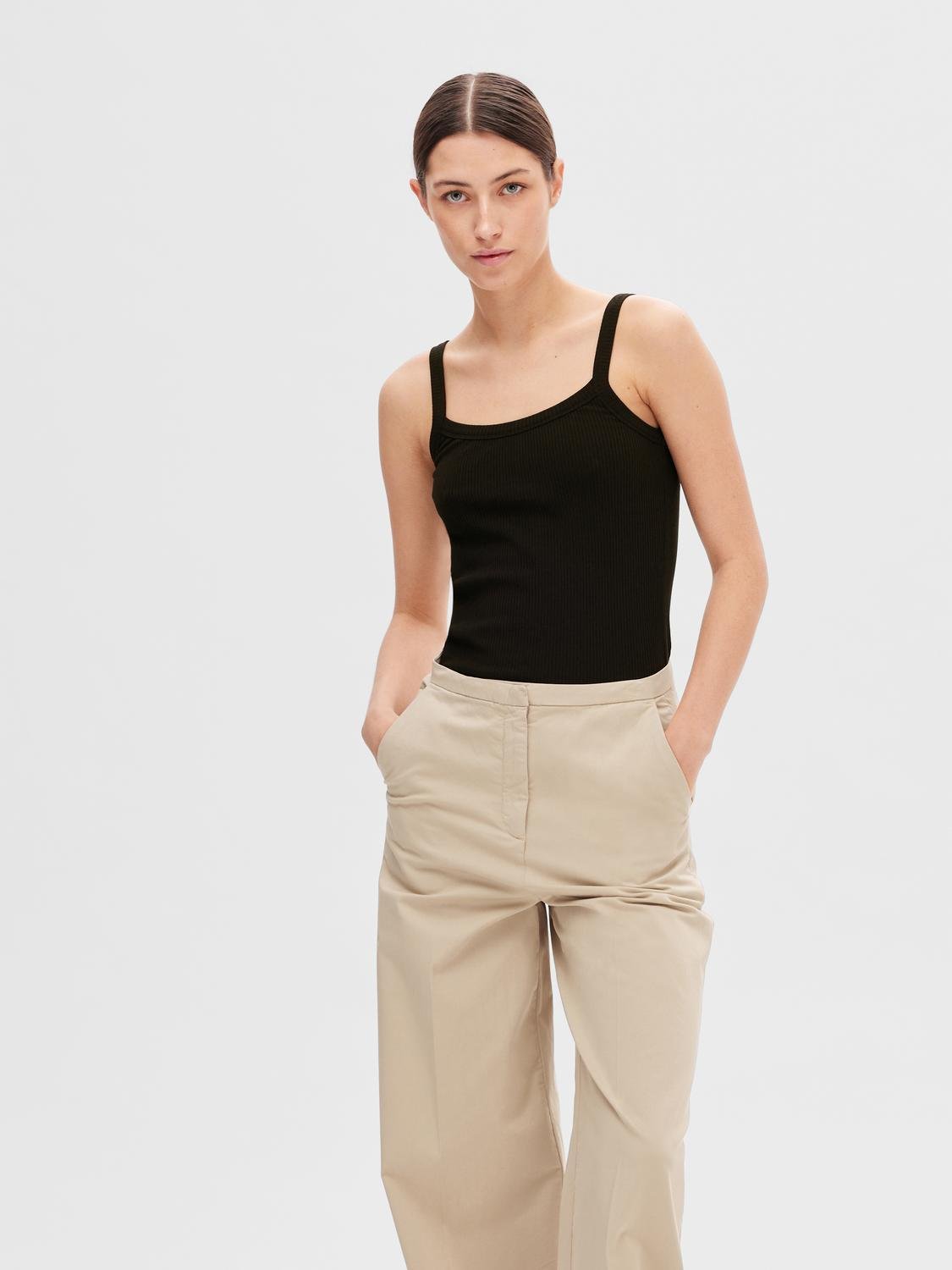 SELECTED FEMME - CELICA TANK TOPP - Black