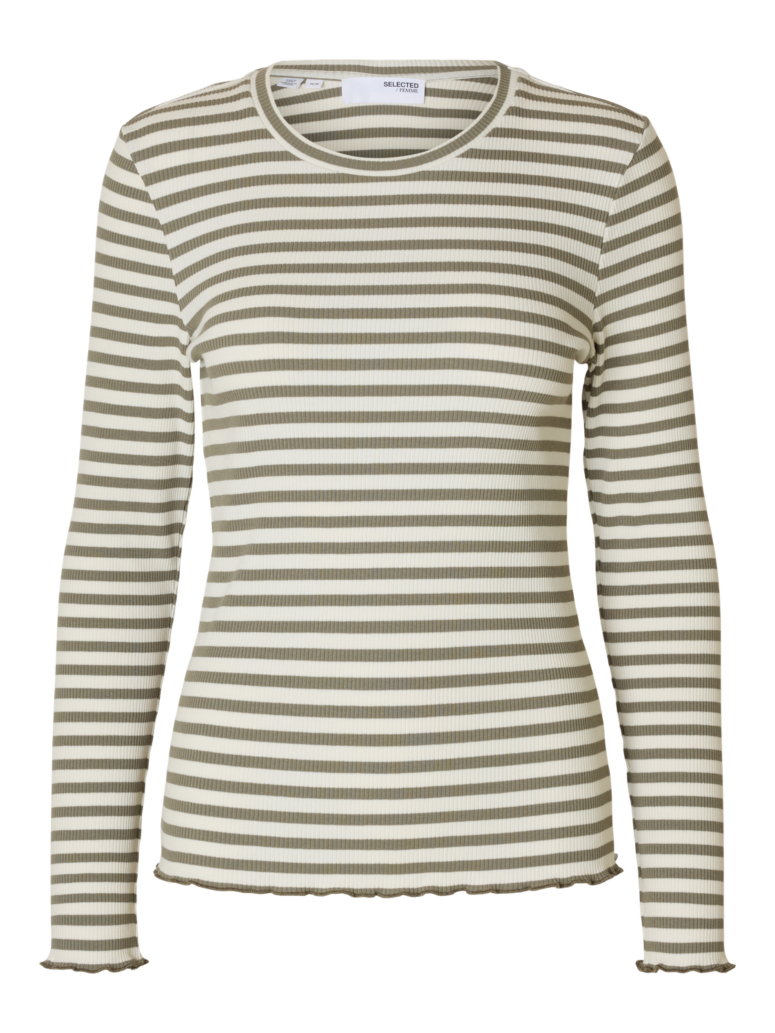 Anna Stripete T-Shirt - Grønn/ Vetiver