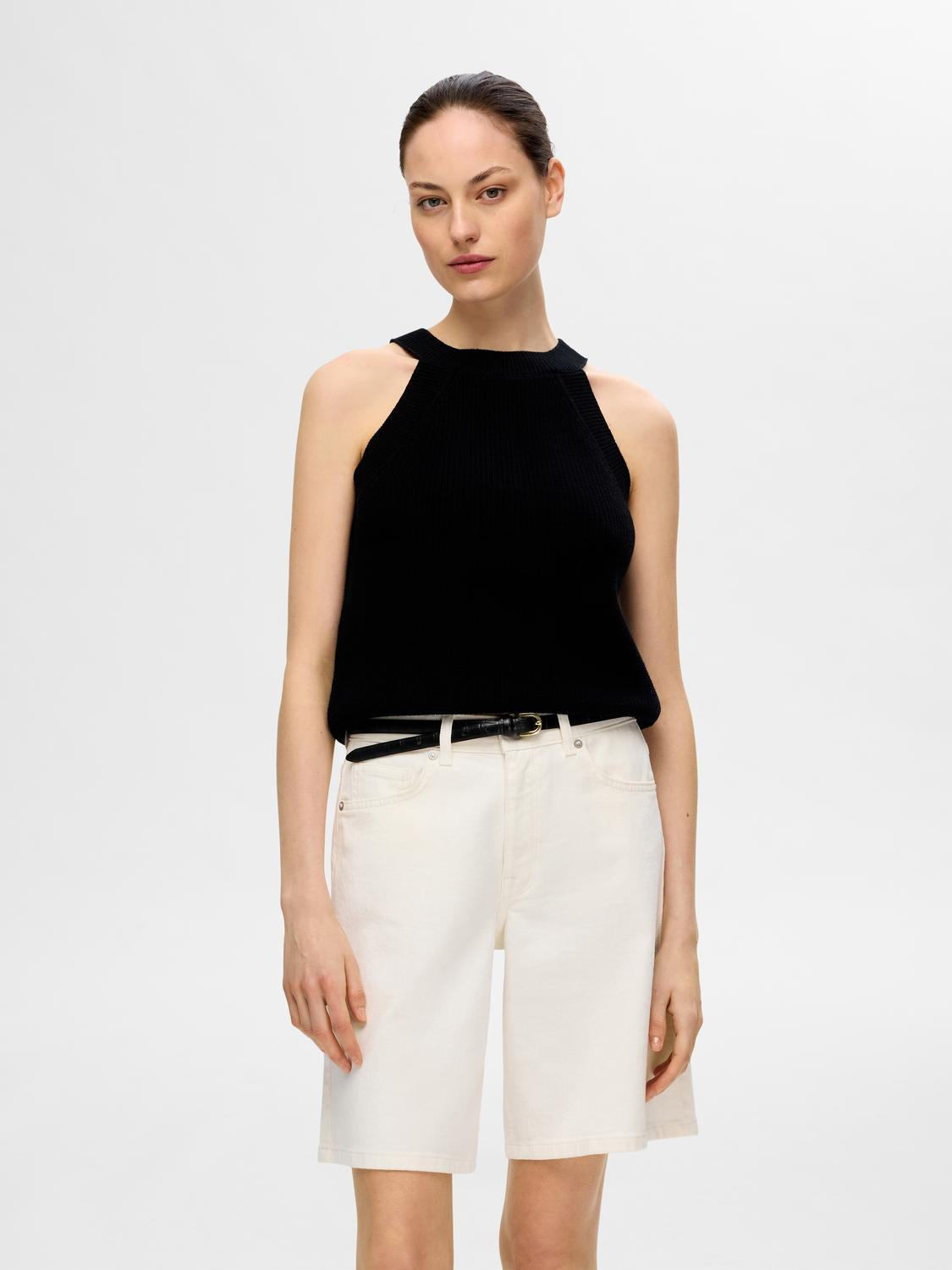 Vinna strikket Topp - Sort/ Black