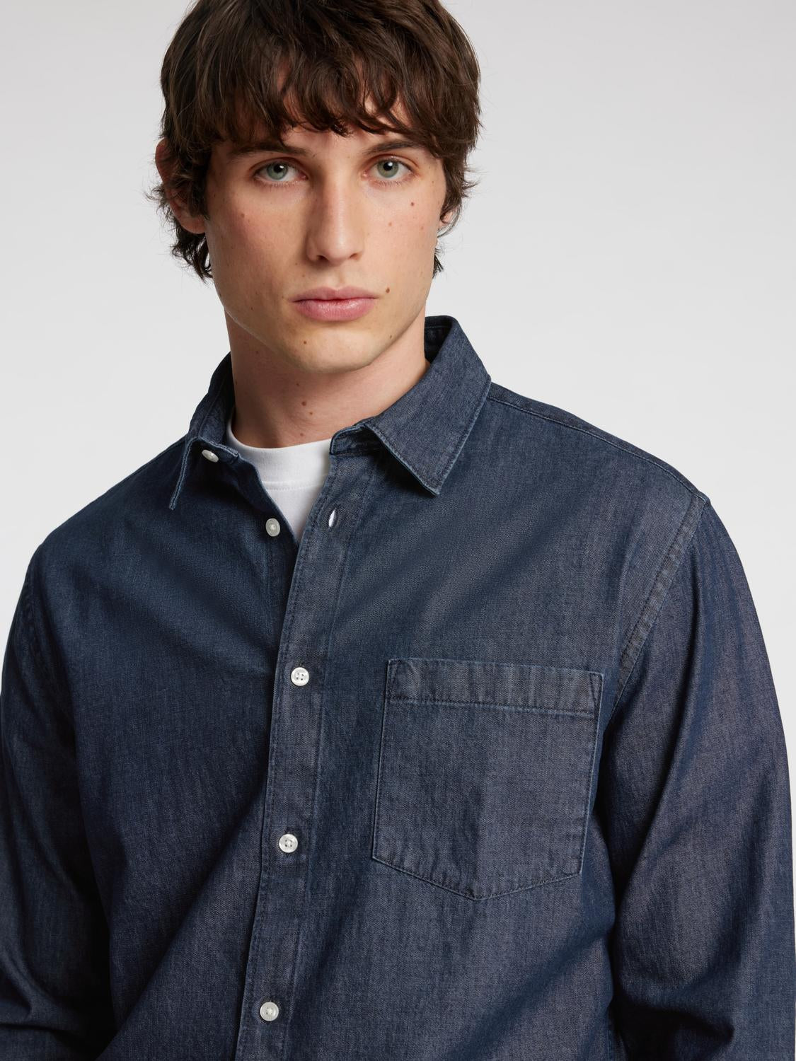 Regular Carlo Skjorte - Blå/ Dark Blue Denim