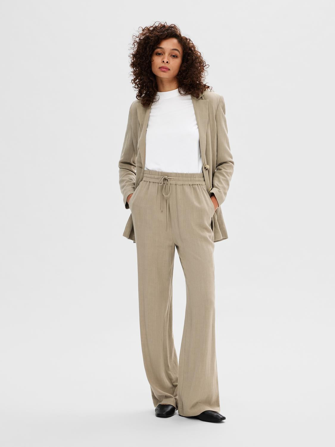 Viva Gulia linbukse - Beige/ Greige