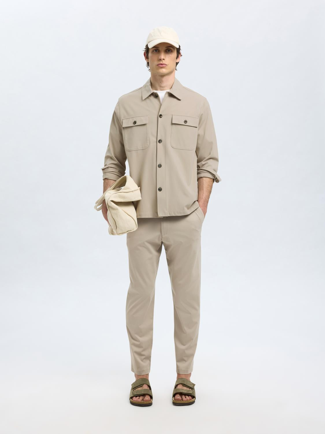 Regular Lorent Overshirt - Beige/ Pure Cashmere