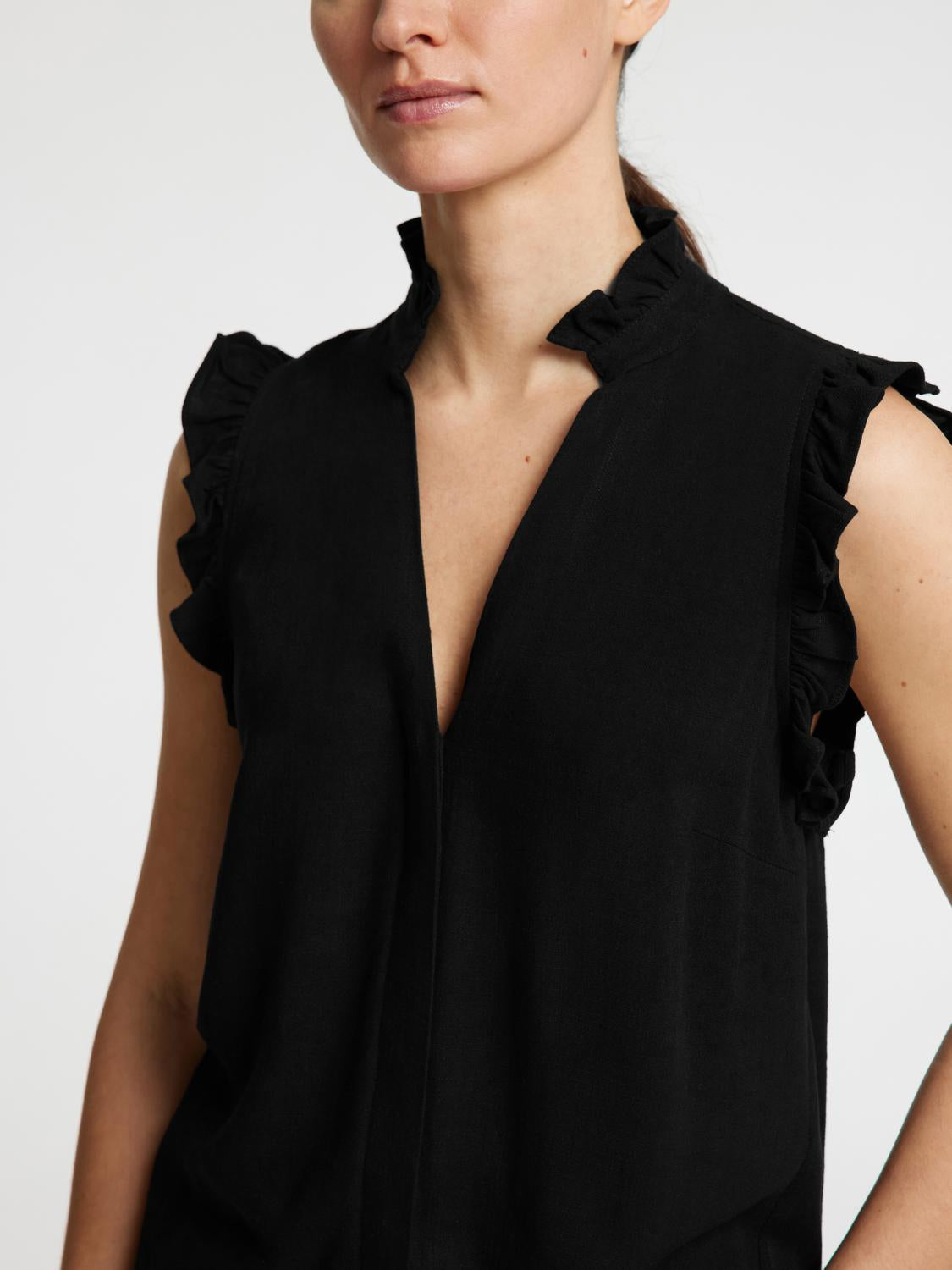 Viva Sun Ruffle Topp - Sort/ Black
