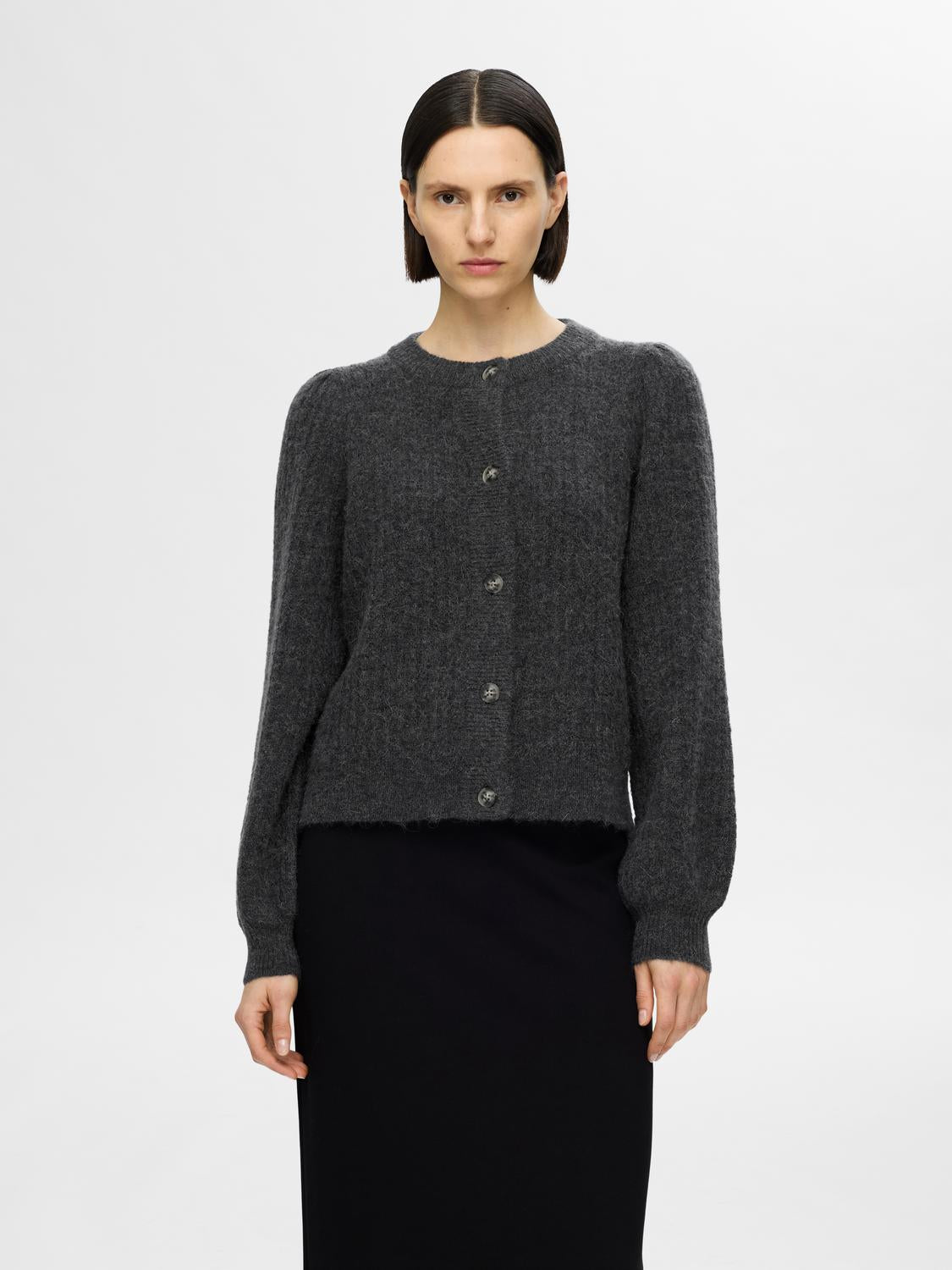 Lulu Strikket Cardigan - Grå/ Volcanic Ash