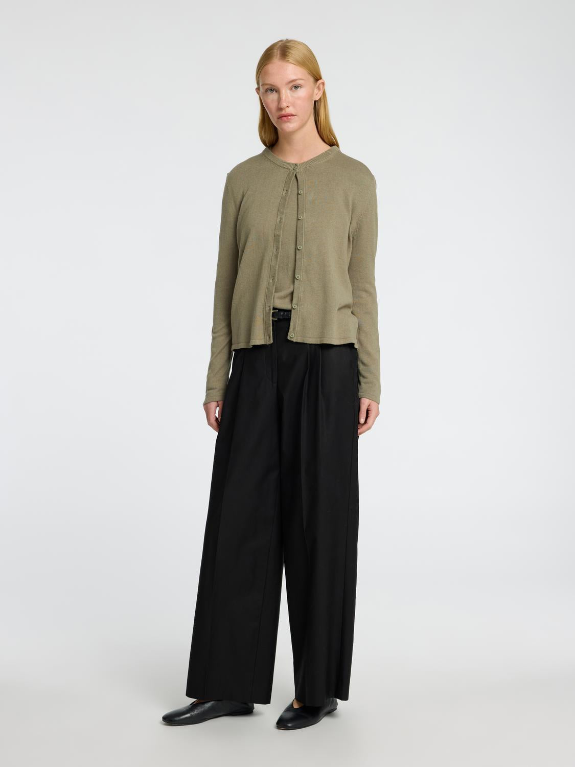 Laura Strikket Cardigan - Grønn/ Vetiver