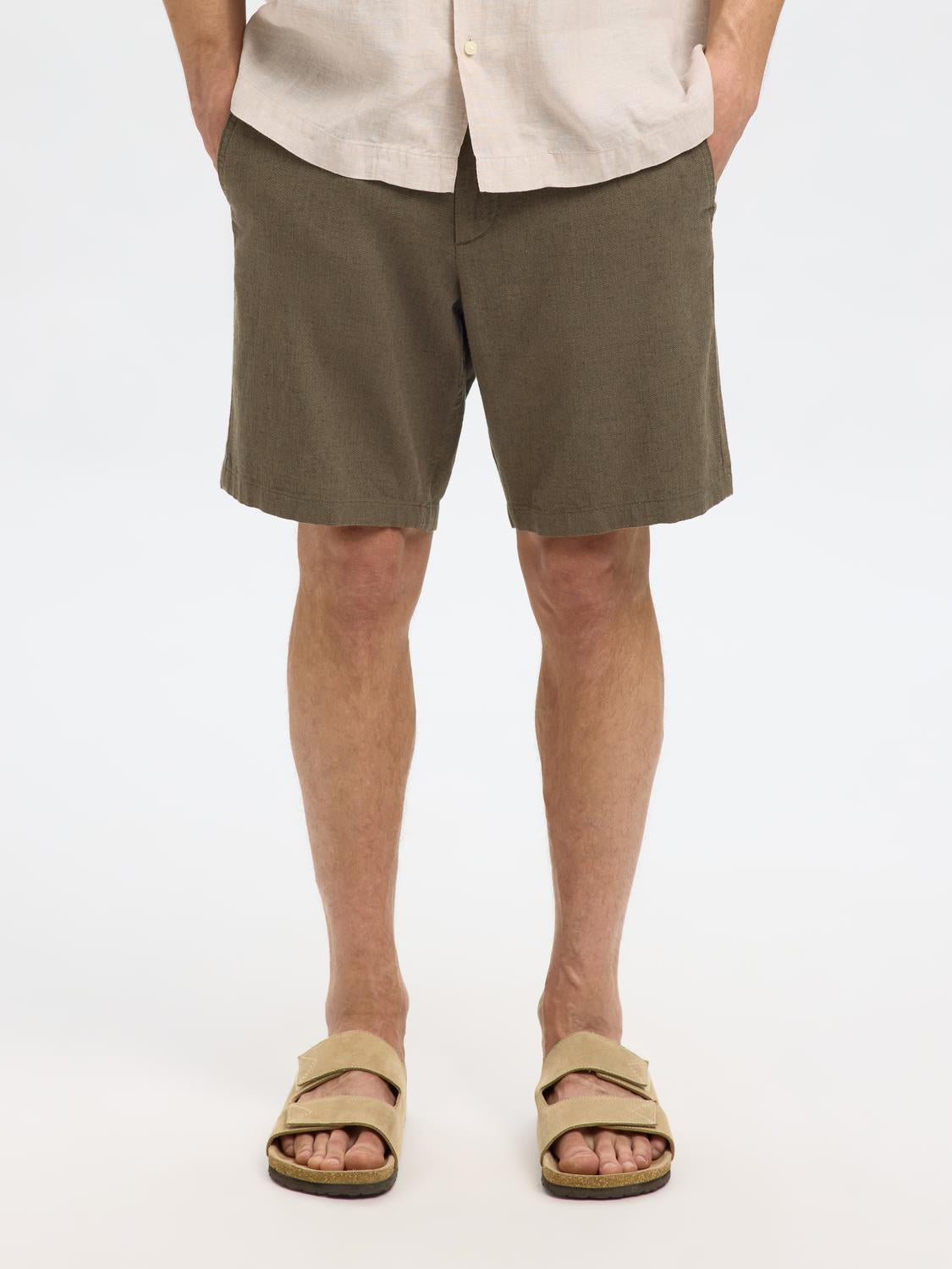 Regular Brody Lin Shorts - Grønn/ Forest Night