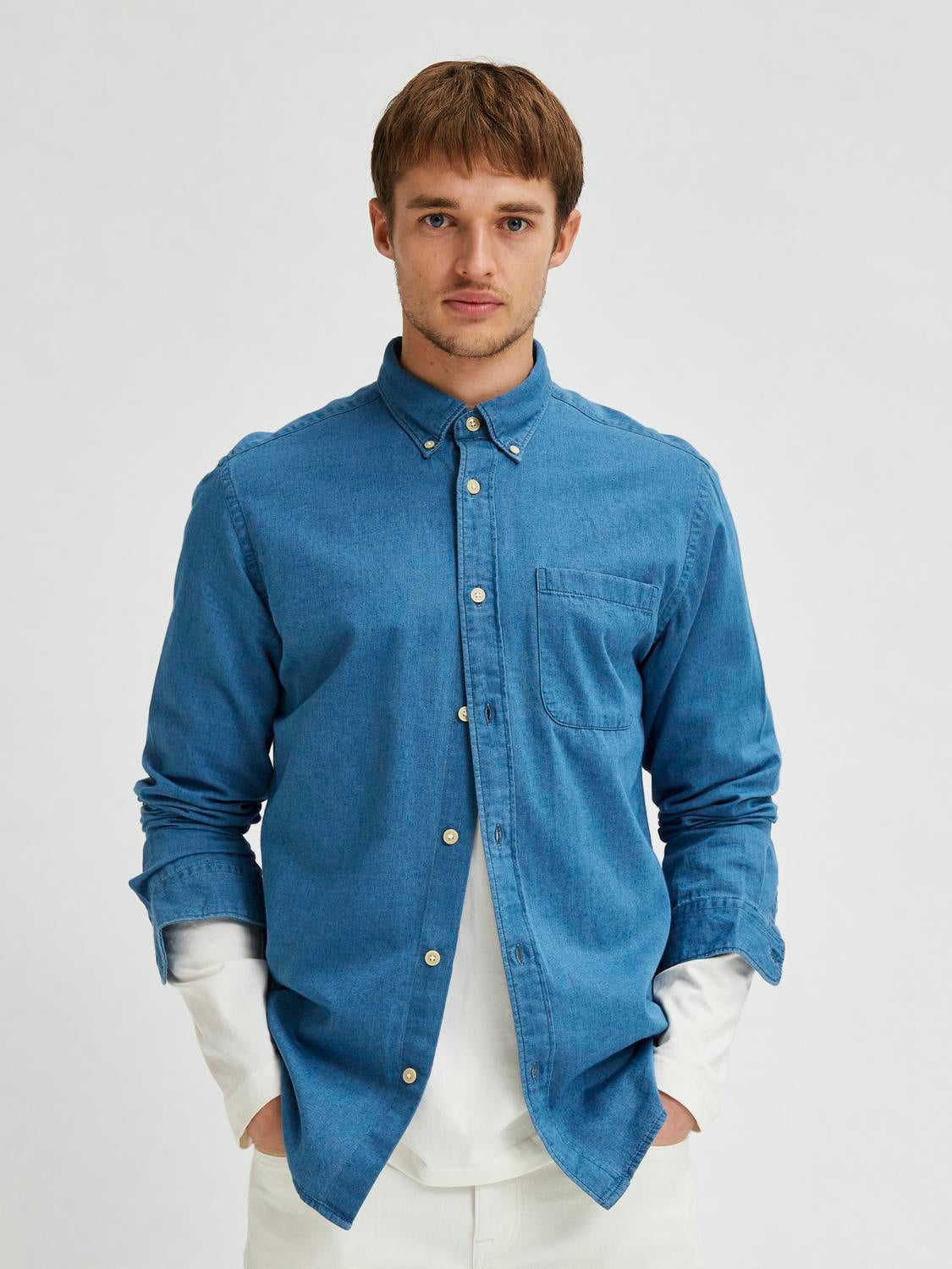Reg Rick Denim Skjorte - Blå/ Medium Blue Denim
