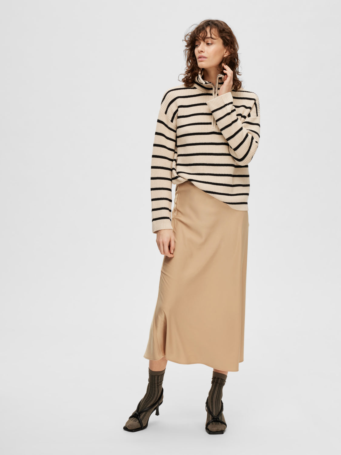 Lena langt Skjørt - Beige