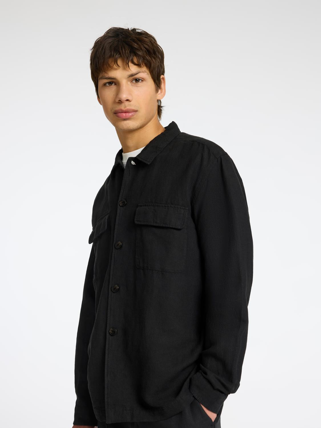 Leroy Lin Overshirt - Sort/ Black