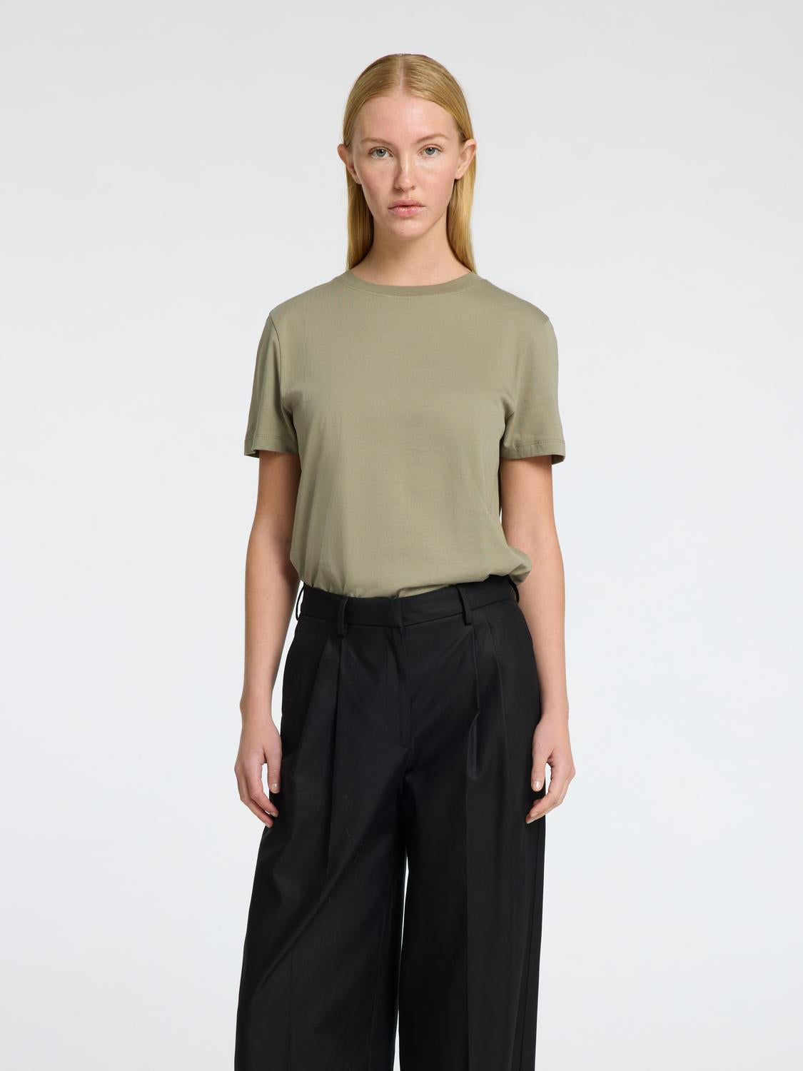My Essential O-Neck T-Shirt - Grønn/ Vetiver