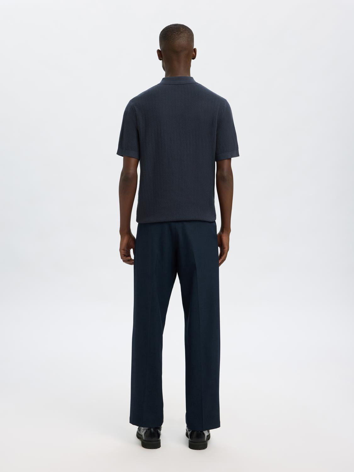 Cran Strikket Half Zip - Blå/ Sky Captain