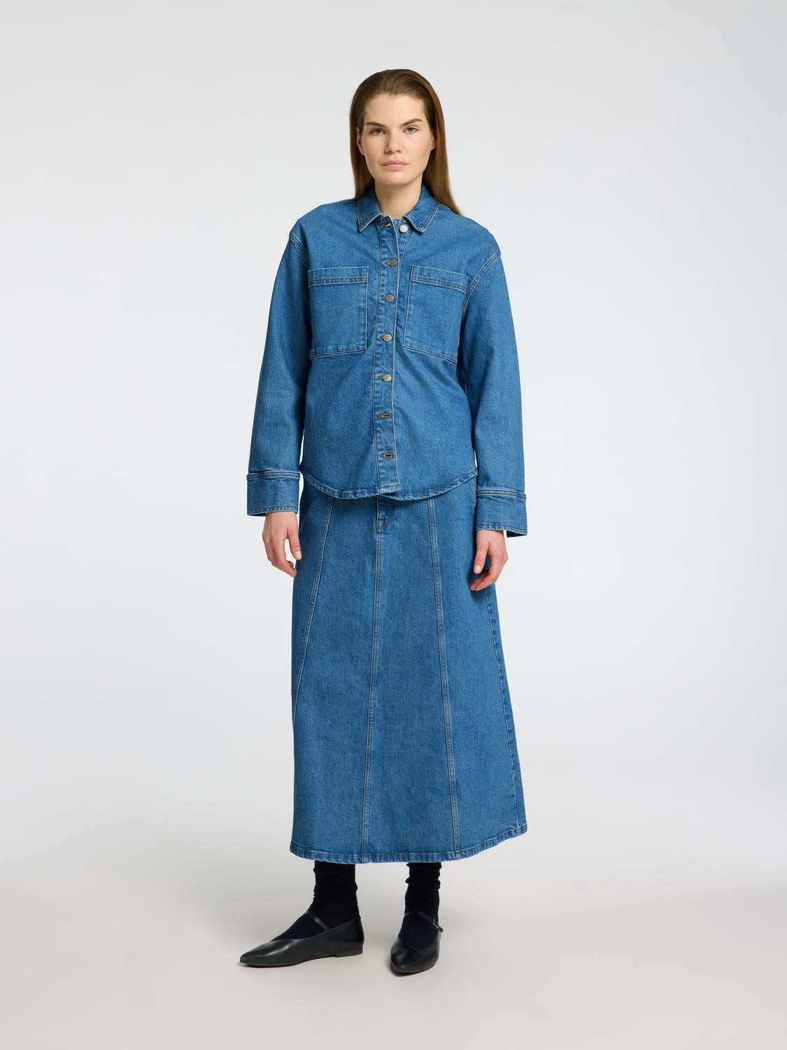 Evelyn Denim Skjorte - Blå/ Medium Blue Denim