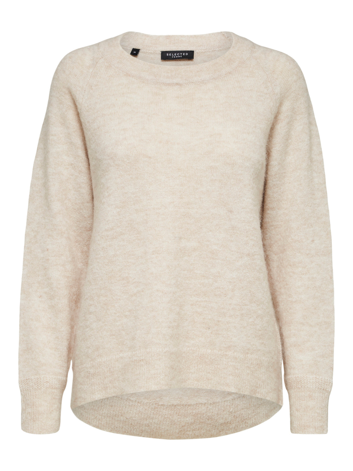 Lulu O-Neck Strikket Genser - Beige/ Birch