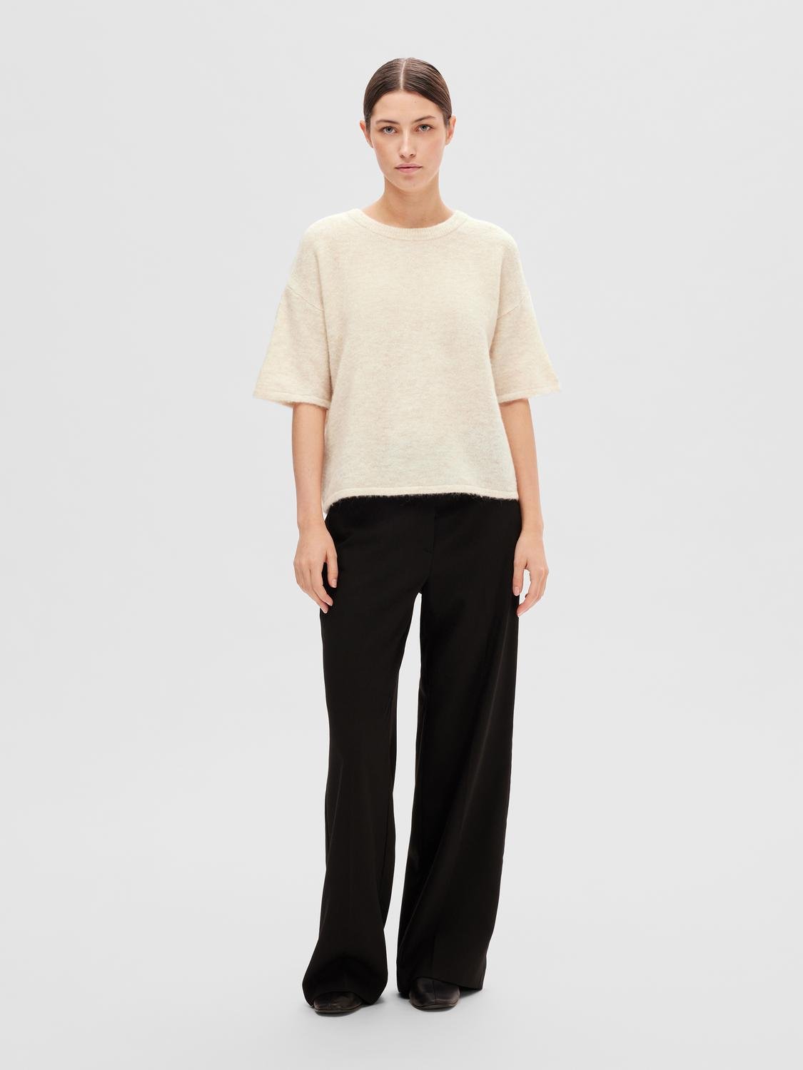 Maline Liliana strikket topp - Beige/ Birch