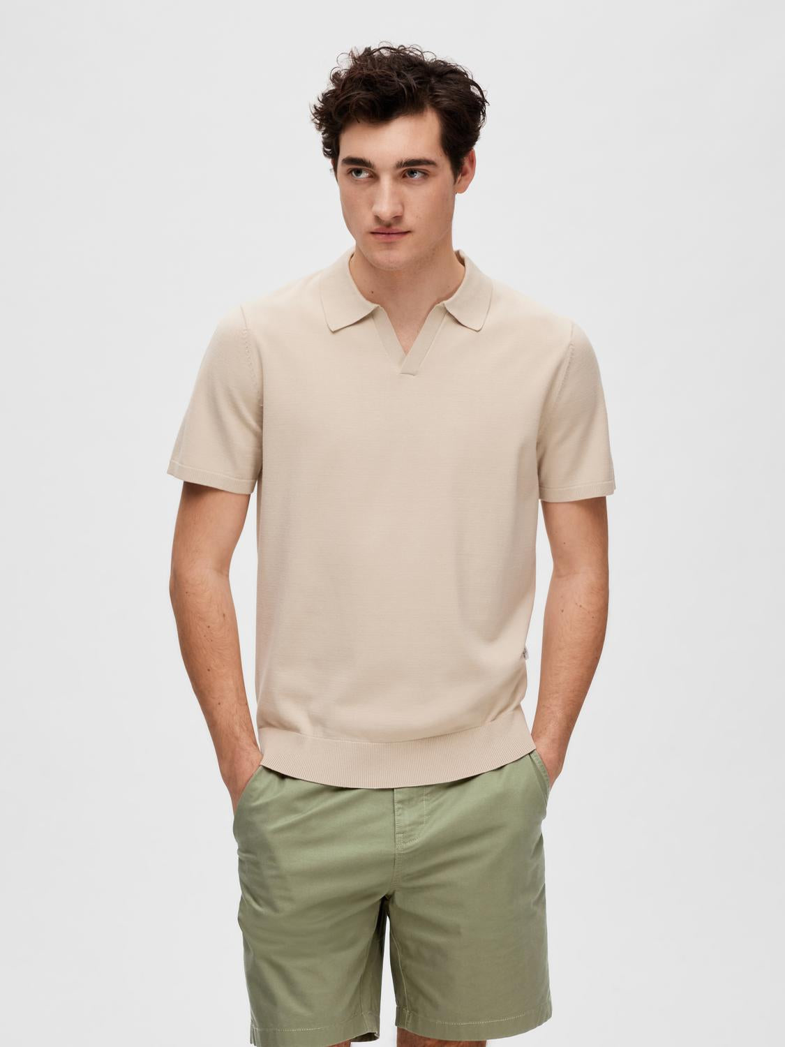 Teller Kort Arm Polo Genser - Beige/ Oatmeal