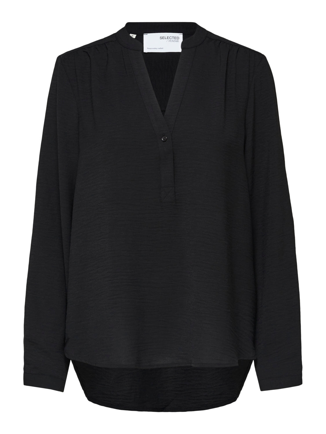 SELECTED FEMME -  MIVIA BLUSE - SORT