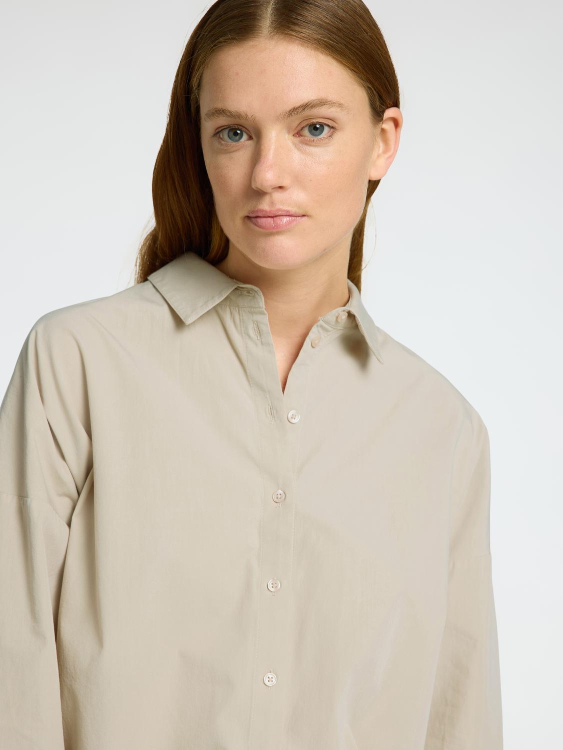 Dina Sanni Skjorte - Beige/ Island Fossil