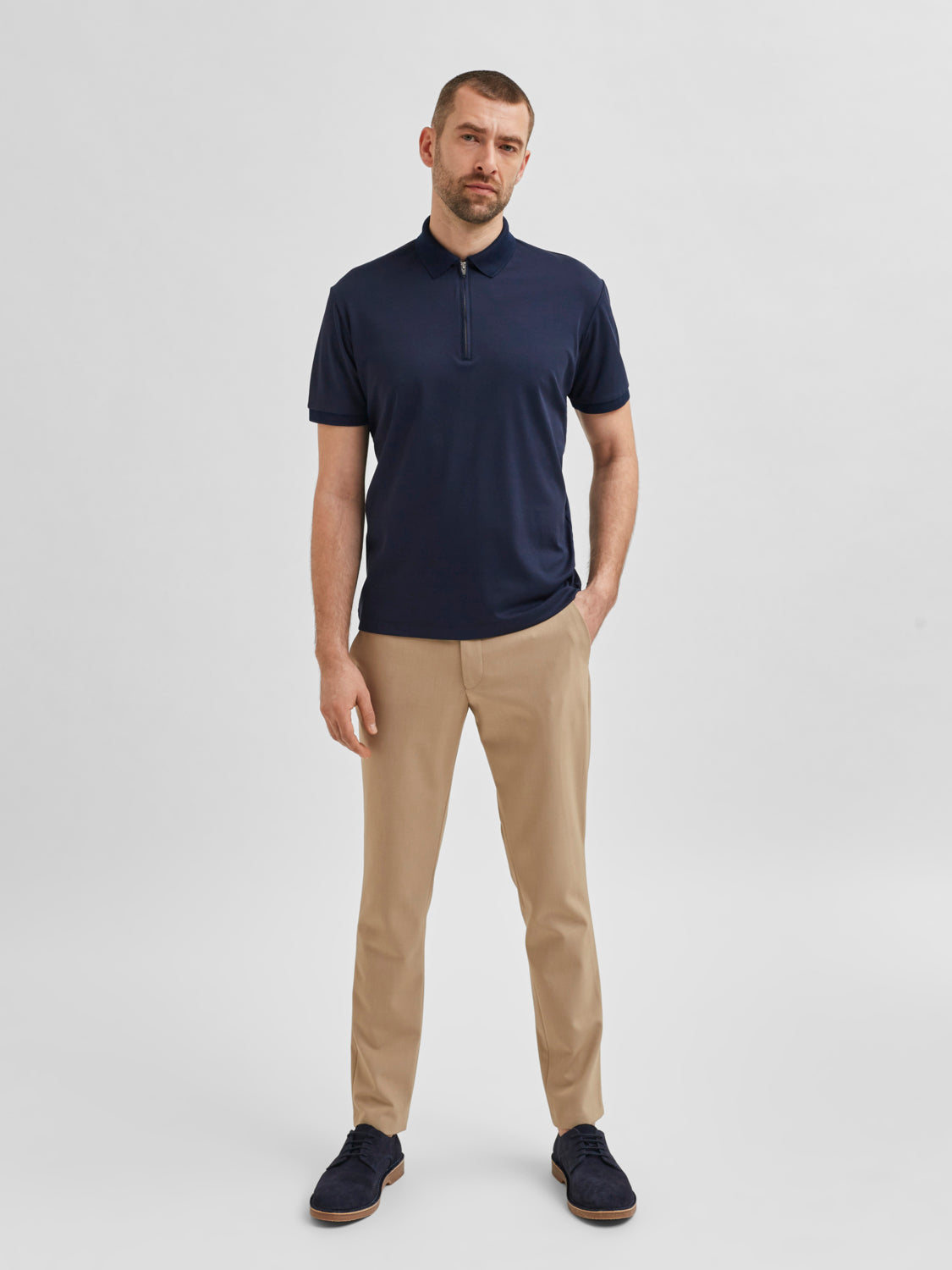 Fave Zipper Polo Skjorte - Blå/Sky Captain
