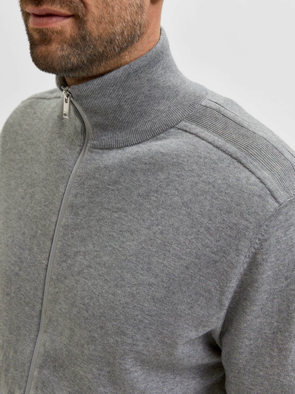 Berg fullzip cardigan - Grå/ Medium Grey Melange
