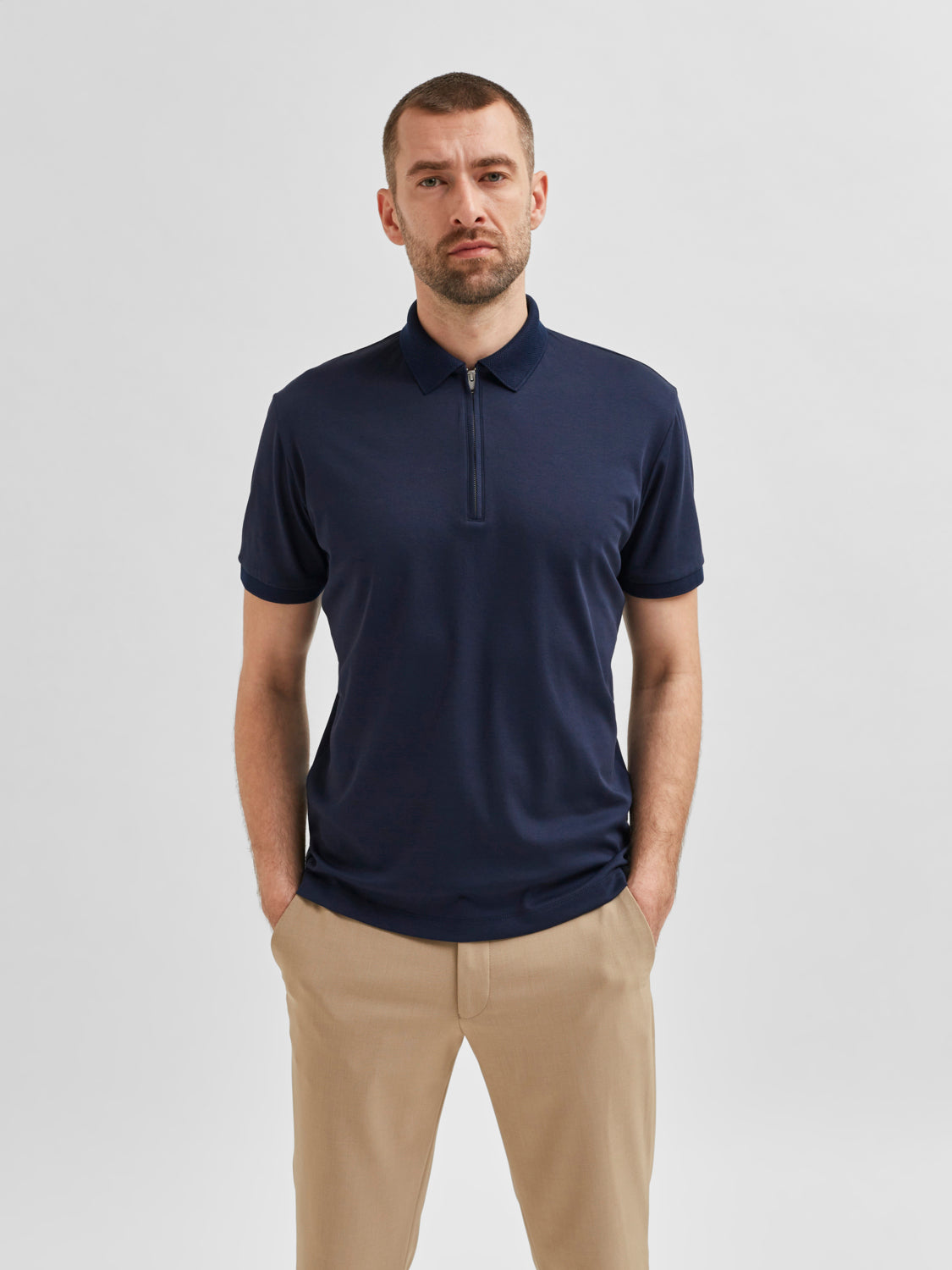 Fave Zipper Polo Skjorte - Blå/Sky Captain