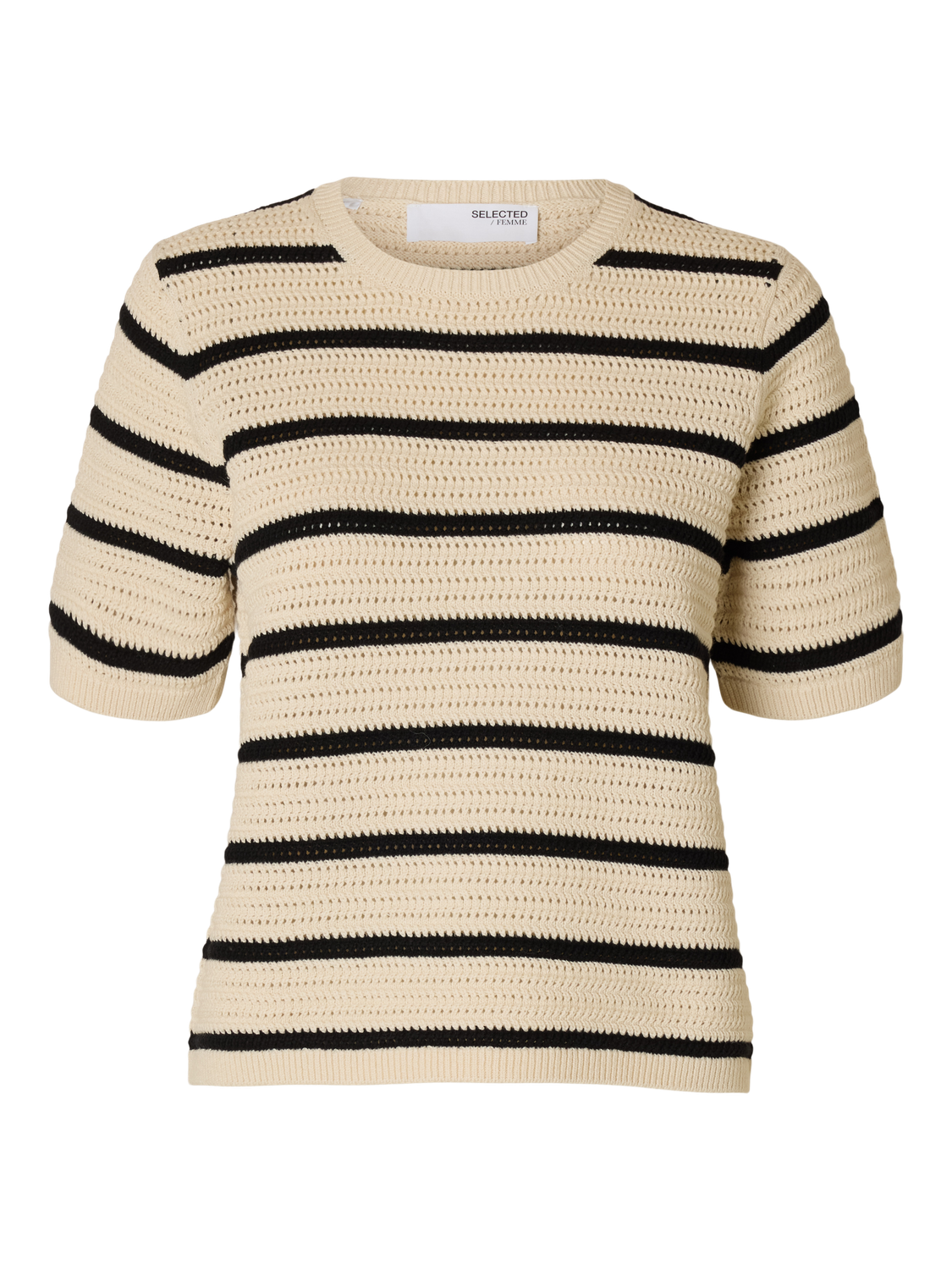Vinna Strikket O-Neck - Beige/ Birch