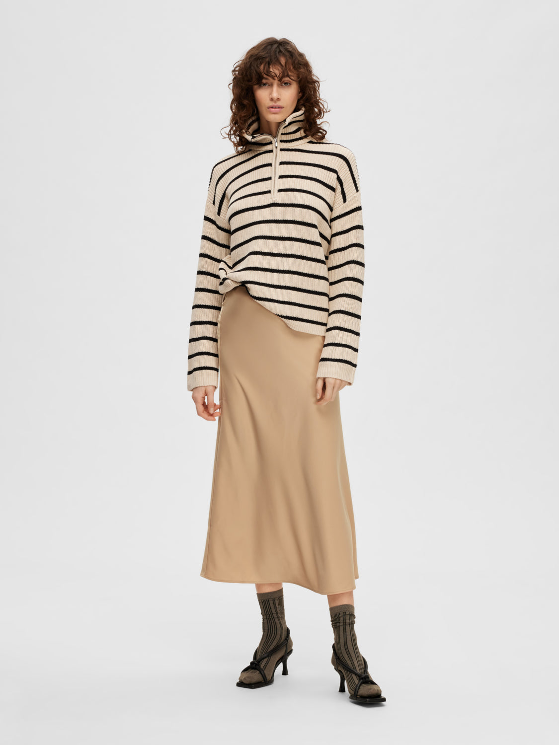 Lena langt Skjørt - Beige