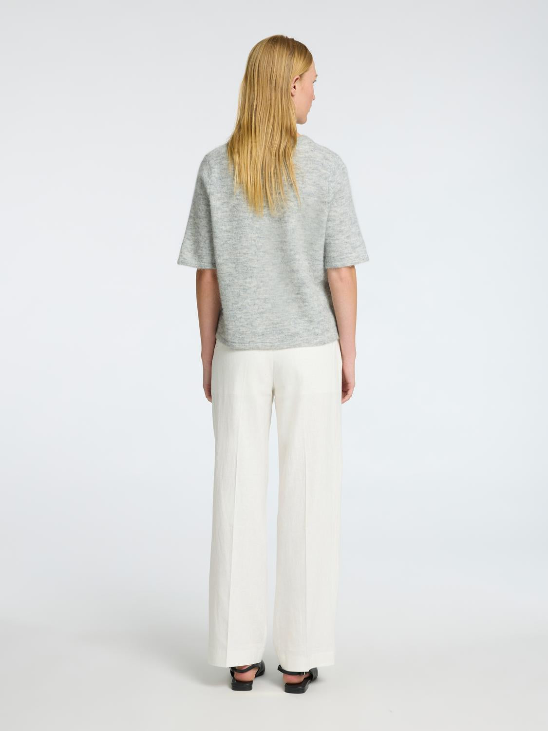 Lulu 2/4 Strikket Cardigan - Grå/ Light Grey Melange