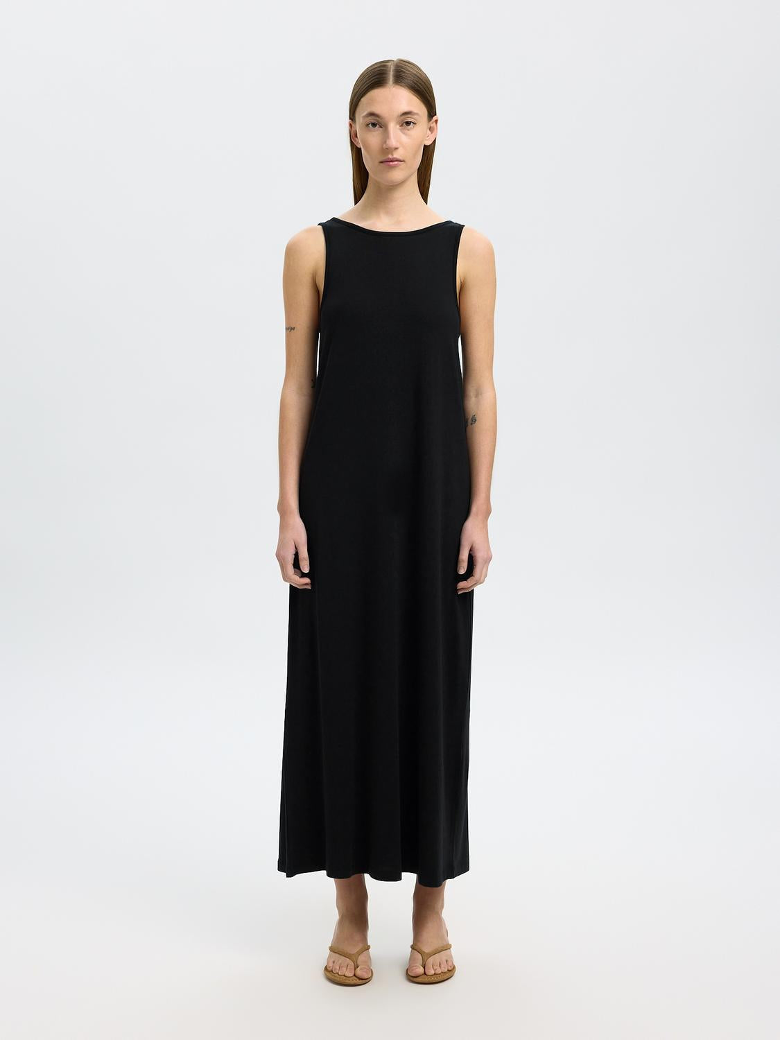 Anola Lang Kjole - Sort/ Black