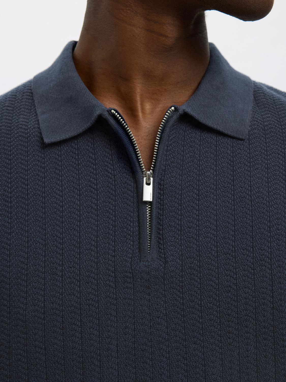 Cran Strikket Half Zip - Blå/ Sky Captain