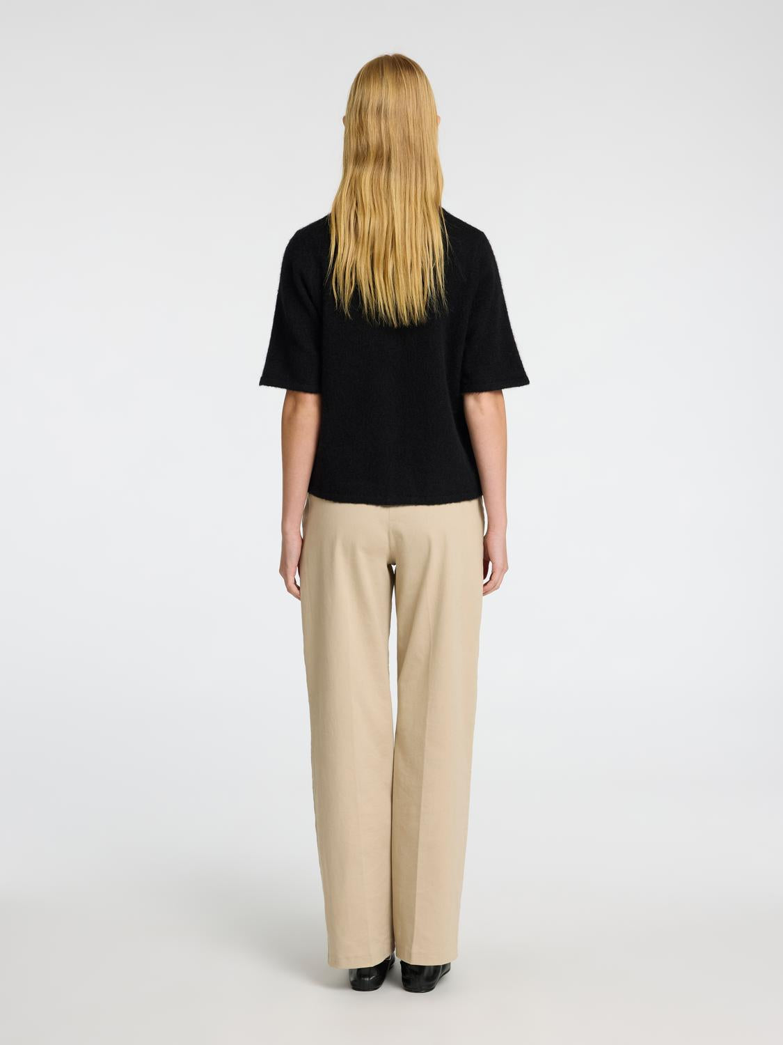 Lulu Strikket 2/4 Cardigan - Sort/ Black