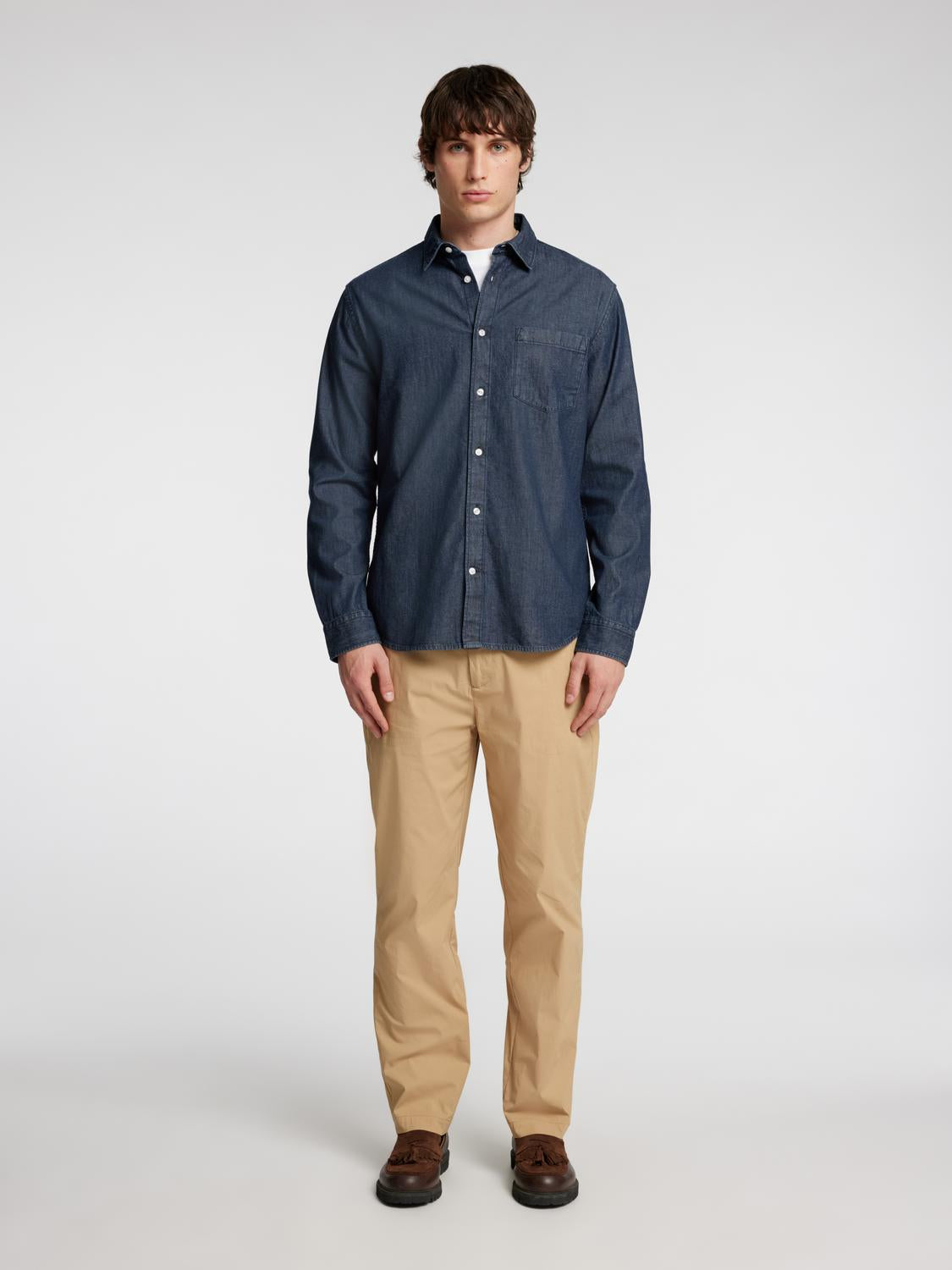 Regular Carlo Skjorte - Blå/ Dark Blue Denim