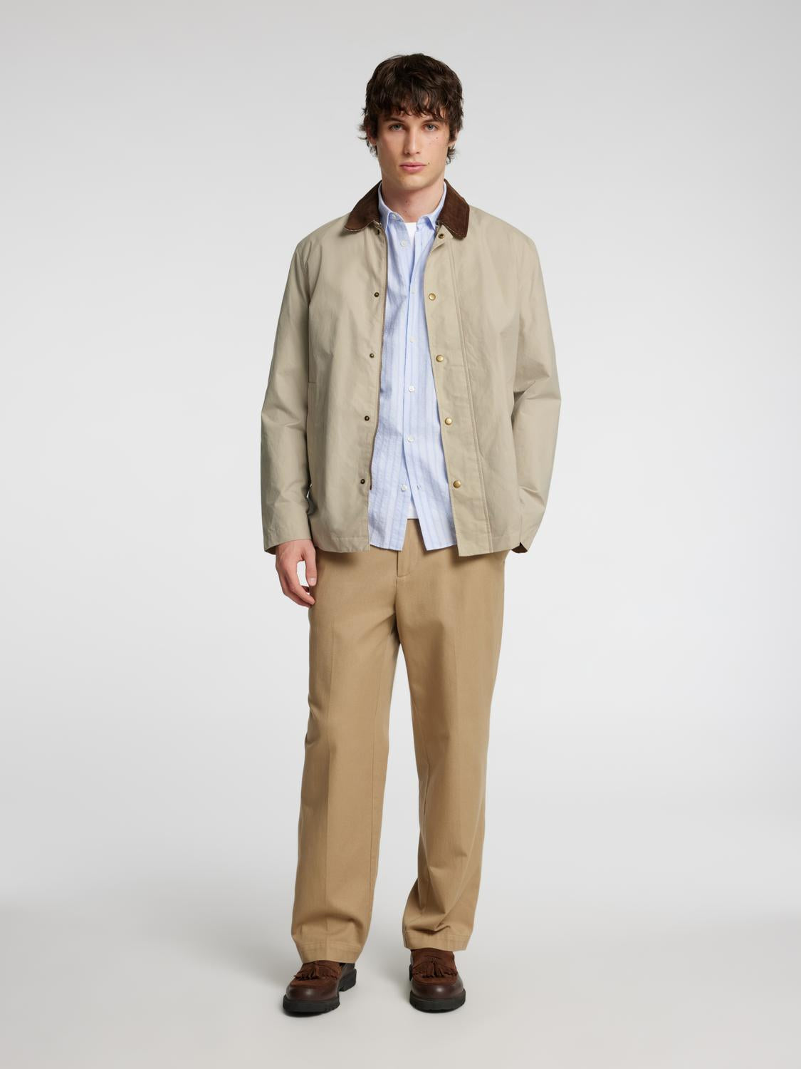 Walter Oilskin Jakke - Beige/ Feather Gray