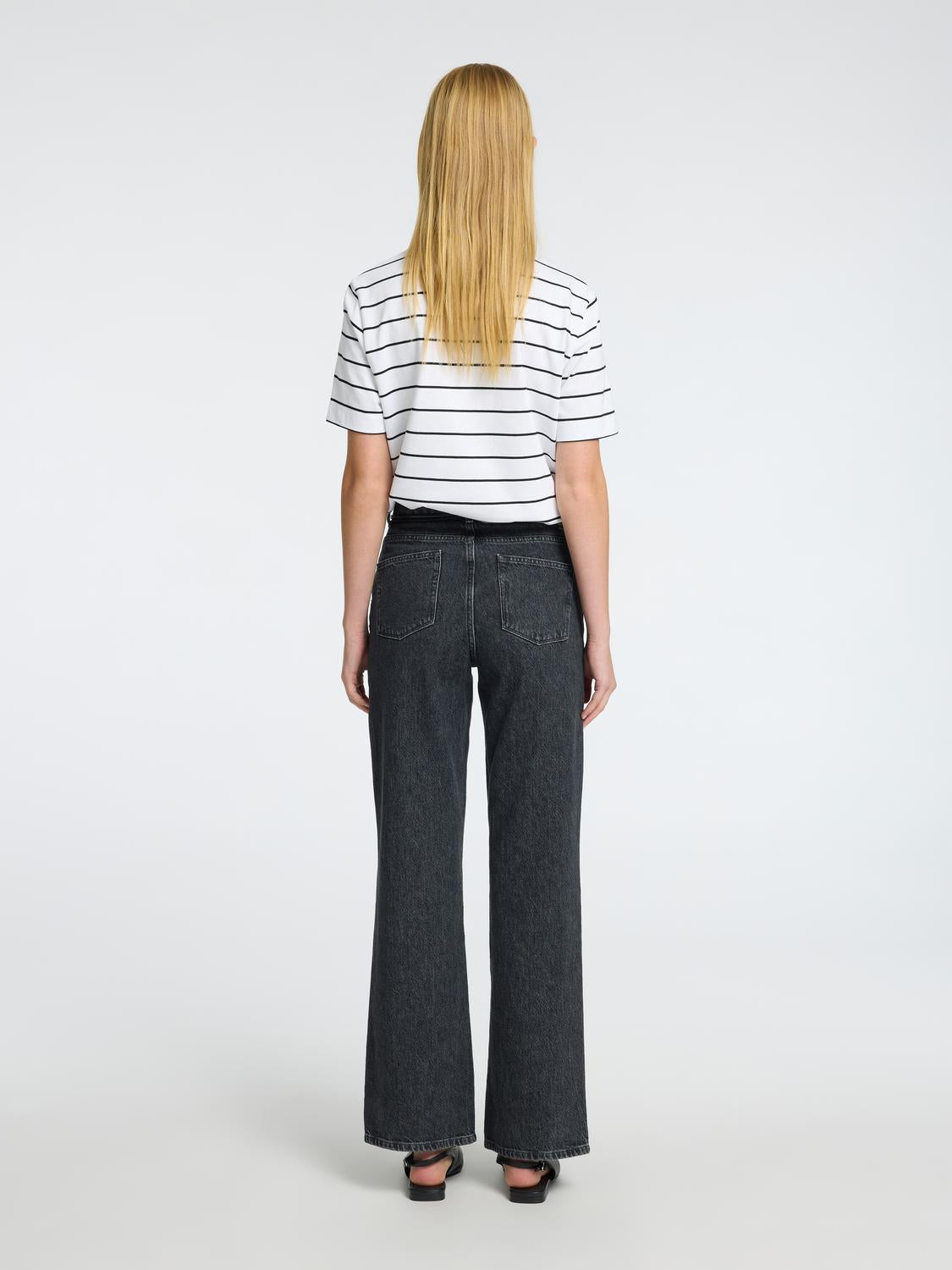 Essential Stripete Boxy - Hvit/ Bright White