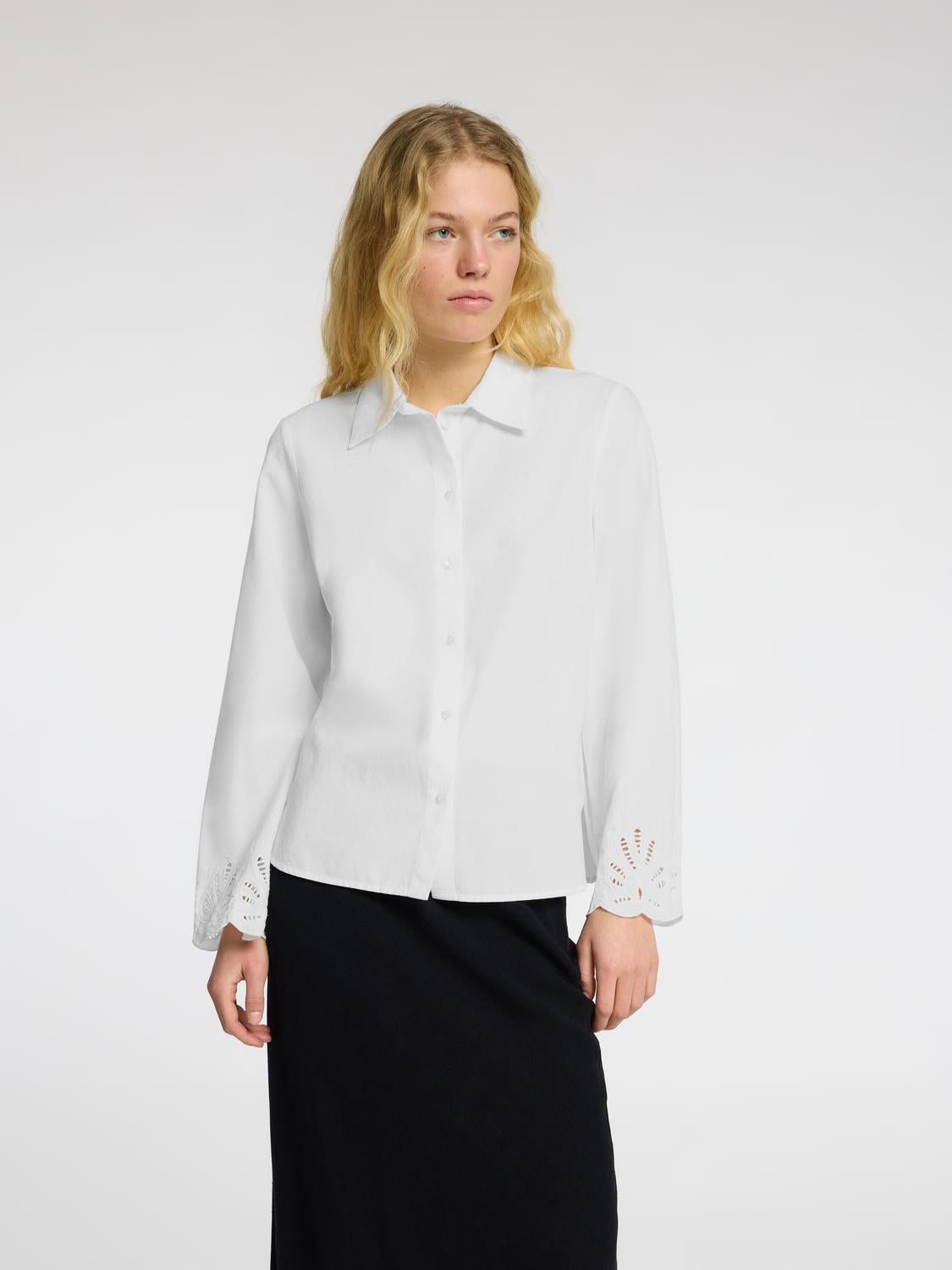 Dahlia Lang Arm Skjorte - Hvit/ Bright White