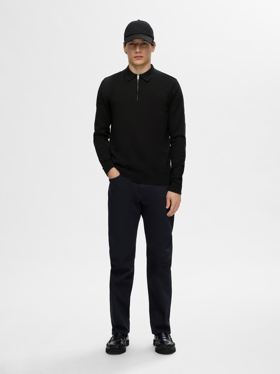 Berg Half Zip Genser - Black