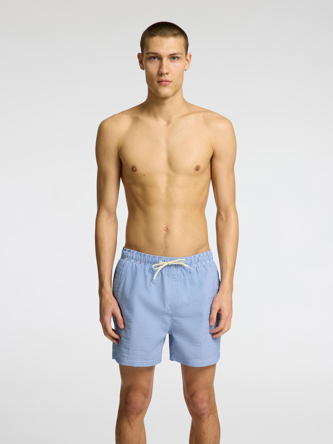 Cooper Seersucker Bade Shorts - Blå/ Nautical Blue