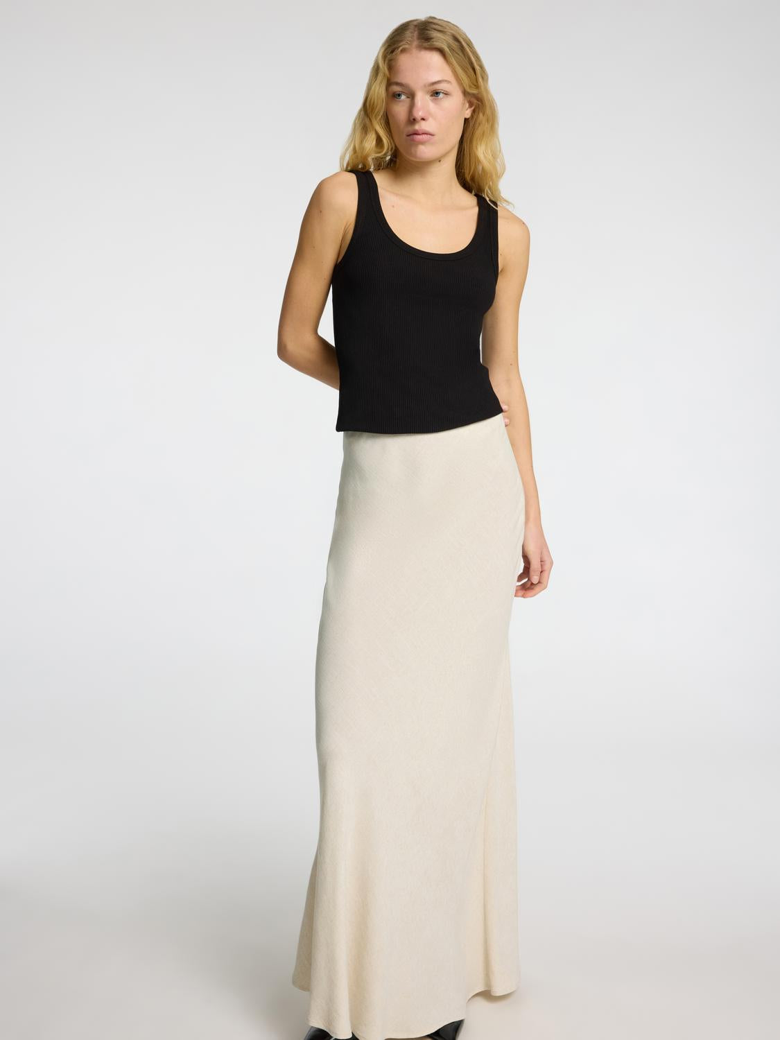 Viva-Lena Langt Skjørt - Beige/ Sandshell